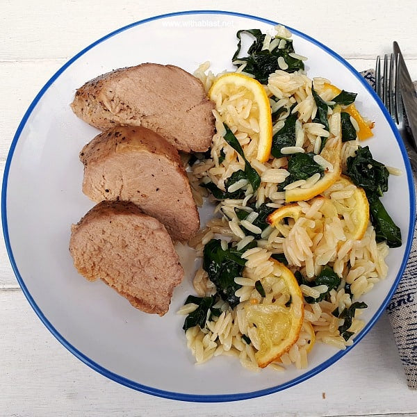 Roasted Pork Tenderloin with Lemon Orzo